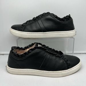 Kate Spade Shoes Womens 9 Black Leather Lance slip on Sneaker